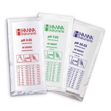 Sobres c/solución de calibración 10 y 100 ppm amonio p/electrodo ISE HI7609829-10 (10 pzas. de c/u) HANNA - HI9829-10/11