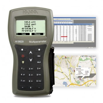 Medidor Multiparamétrico De PH/ORP, CE/Turbidez, OD, C/GPS, sonda c/regist. de datos, 10 Metros De Cable, 220V HI9829-13102