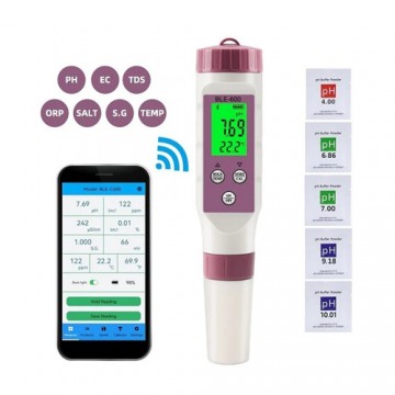 Medidor 7 En 1 Ph Temp Orp Ec Tds Salinidad S.g App Bluetooth