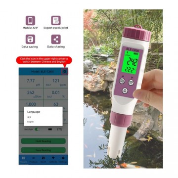 Medidor 7 En 1 Ph Temp Orp Ec Tds Salinidad S.g App Bluetooth