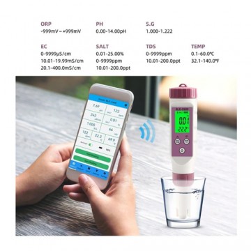 Medidor 7 En 1 Ph Temp Orp Ec Tds Salinidad S.g App Bluetooth