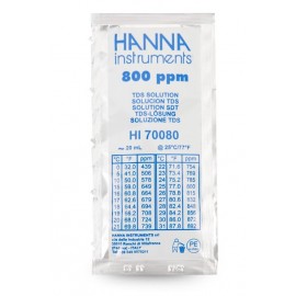 Solución de calibración de TDS de 800 mg/L (ppm) (25 pzas. x 20 mL) - HI70080C